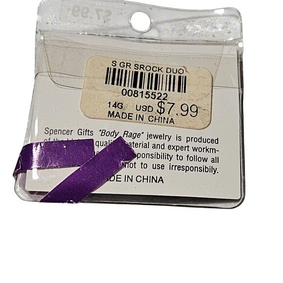 Body Rage Clover Stone 14G Belly Button Ring Jewelry Shamrock St Patricks Day - Picture 2 of 3